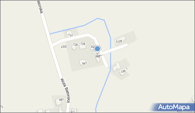 Wola Batorska, Wola Batorska, 848, mapa Wola Batorska