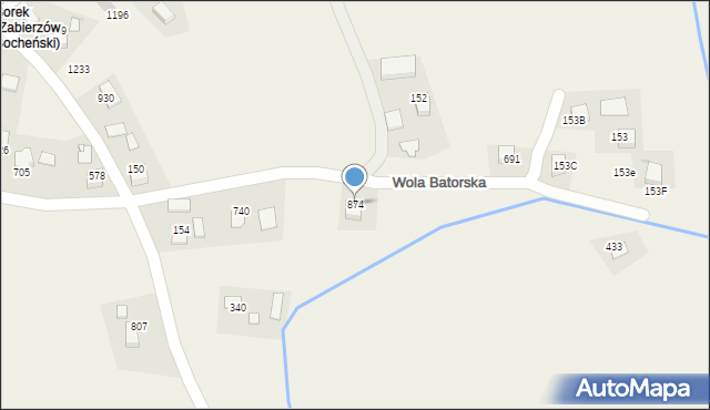 Wola Batorska, Wola Batorska, 874, mapa Wola Batorska