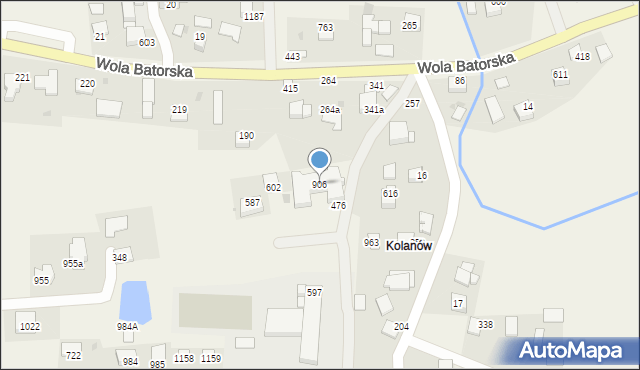 Wola Batorska, Wola Batorska, 906, mapa Wola Batorska