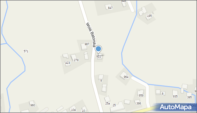 Wola Batorska, Wola Batorska, 921, mapa Wola Batorska