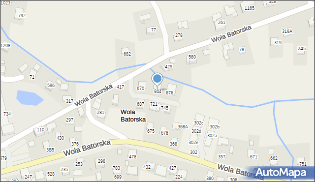 Wola Batorska, Wola Batorska, 944, mapa Wola Batorska