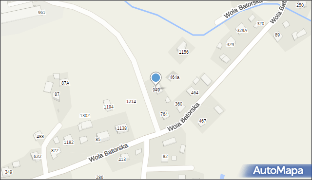 Wola Batorska, Wola Batorska, 949, mapa Wola Batorska
