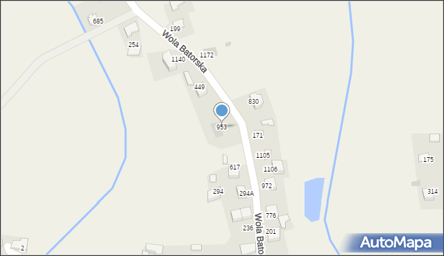 Wola Batorska, Wola Batorska, 953, mapa Wola Batorska