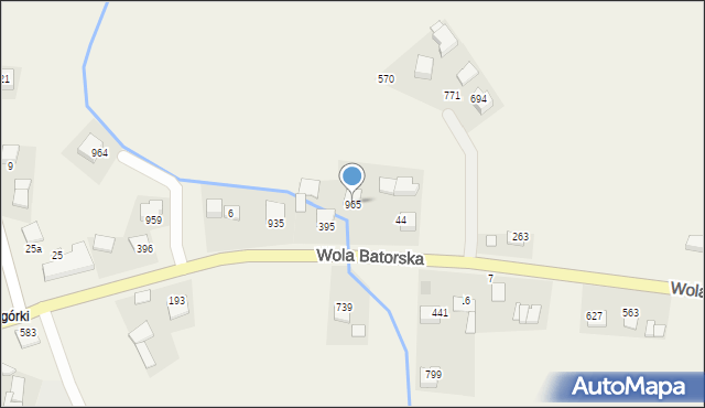 Wola Batorska, Wola Batorska, 965, mapa Wola Batorska