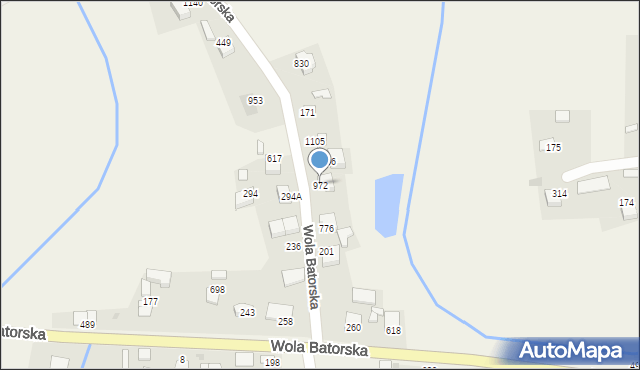 Wola Batorska, Wola Batorska, 972, mapa Wola Batorska