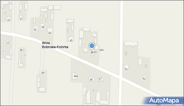 Wola Bobrowa, Wola Bobrowa, 45, mapa Wola Bobrowa