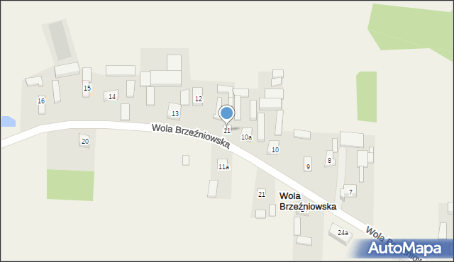 Wola Brzeźniowska, Wola Brzeźniowska, 11, mapa Wola Brzeźniowska