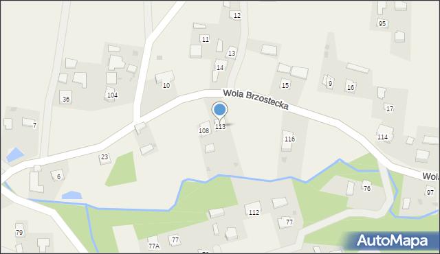 Wola Brzostecka, Wola Brzostecka, 113, mapa Wola Brzostecka