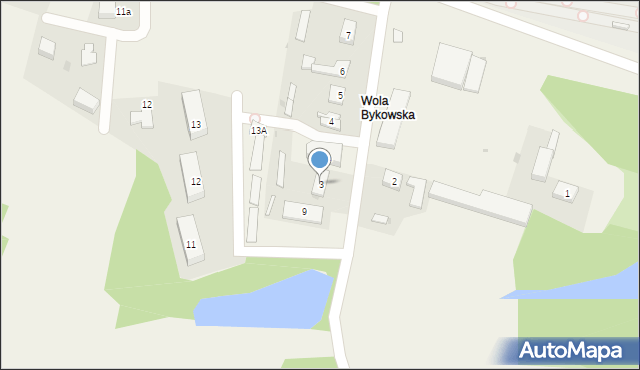 Wola Bykowska, Wola Bykowska, 3, mapa Wola Bykowska