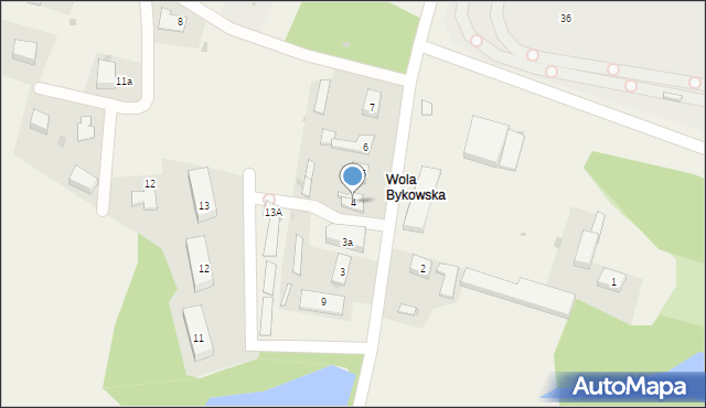 Wola Bykowska, Wola Bykowska, 4, mapa Wola Bykowska