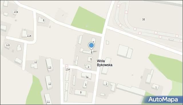 Wola Bykowska, Wola Bykowska, 6, mapa Wola Bykowska
