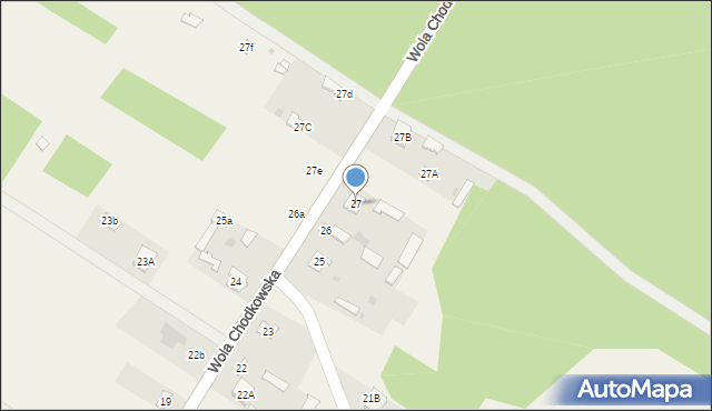 Wola Chodkowska, Wola Chodkowska, 27, mapa Wola Chodkowska