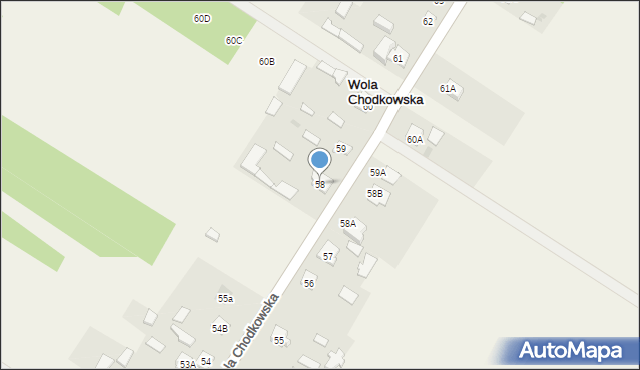 Wola Chodkowska, Wola Chodkowska, 58, mapa Wola Chodkowska