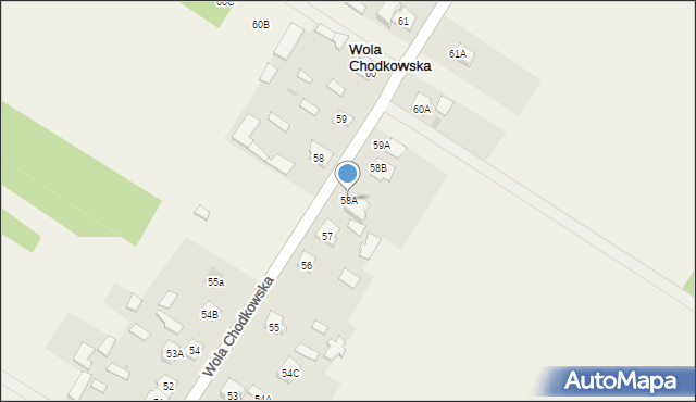 Wola Chodkowska, Wola Chodkowska, 58A, mapa Wola Chodkowska