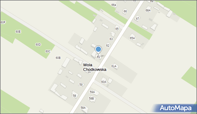 Wola Chodkowska, Wola Chodkowska, 61, mapa Wola Chodkowska