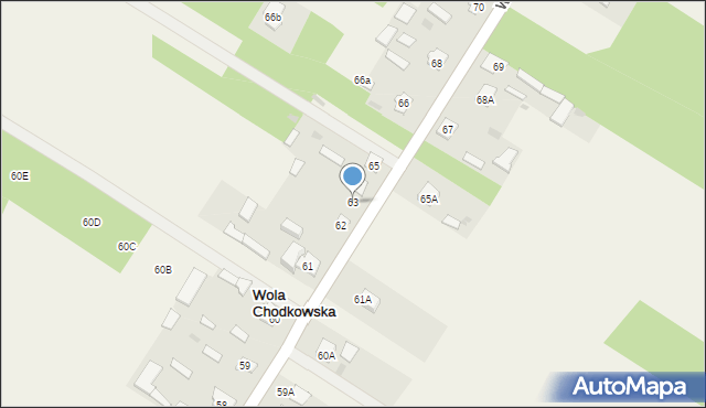 Wola Chodkowska, Wola Chodkowska, 63, mapa Wola Chodkowska