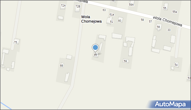 Wola Chomejowa, Wola Chomejowa, 65, mapa Wola Chomejowa