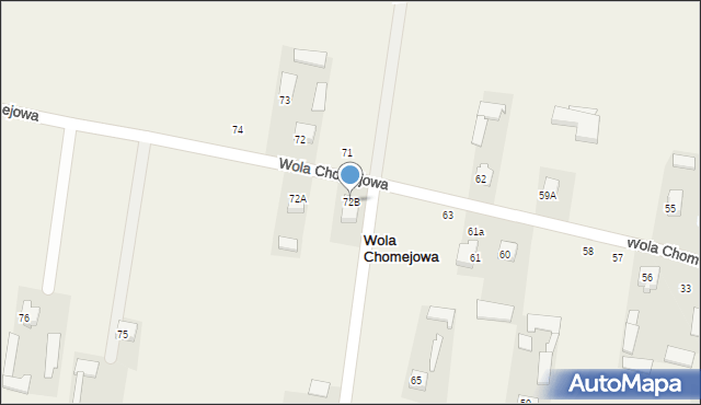 Wola Chomejowa, Wola Chomejowa, 72B, mapa Wola Chomejowa