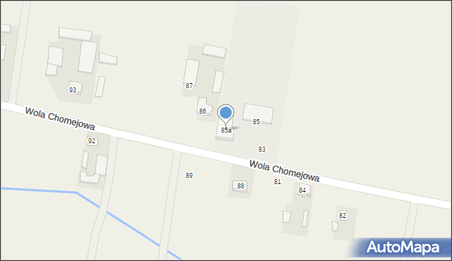 Wola Chomejowa, Wola Chomejowa, 85a, mapa Wola Chomejowa