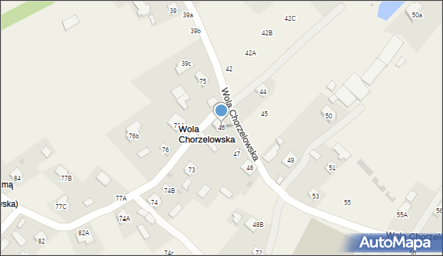 Wola Chorzelowska, Wola Chorzelowska, 46, mapa Wola Chorzelowska