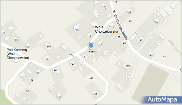 Wola Chorzelowska, Wola Chorzelowska, 74B, mapa Wola Chorzelowska