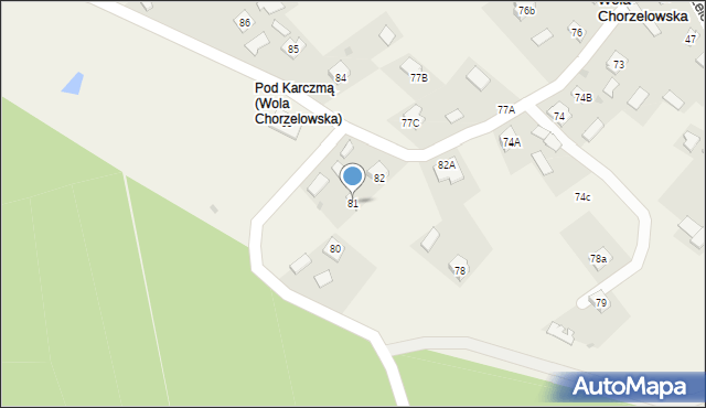 Wola Chorzelowska, Wola Chorzelowska, 81, mapa Wola Chorzelowska