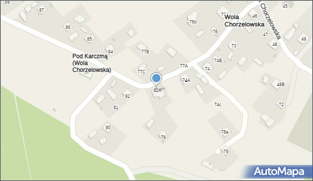 Wola Chorzelowska, Wola Chorzelowska, 82A, mapa Wola Chorzelowska