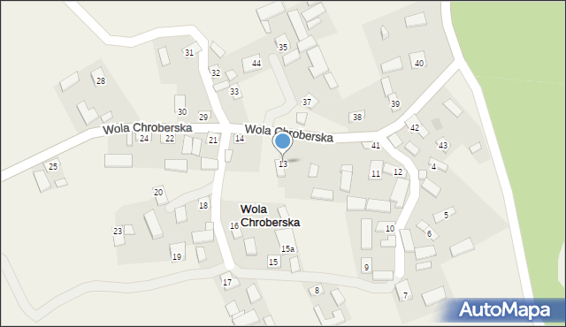 Wola Chroberska, Wola Chroberska, 13, mapa Wola Chroberska