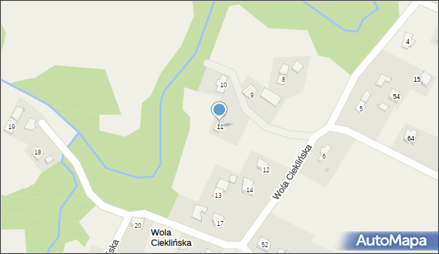 Wola Cieklińska, Wola Cieklińska, 11, mapa Wola Cieklińska