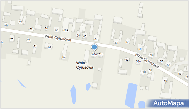 Wola Cyrusowa, Wola Cyrusowa, 64A, mapa Wola Cyrusowa