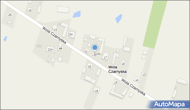Wola Czarnyska, Wola Czarnyska, 20, mapa Wola Czarnyska