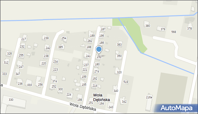 Wola Dębińska, Wola Dębińska, 231, mapa Wola Dębińska