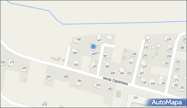 Wola Dębińska, Wola Dębińska, 415, mapa Wola Dębińska