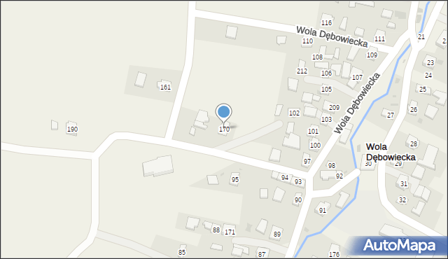 Wola Dębowiecka, Wola Dębowiecka, 170, mapa Wola Dębowiecka