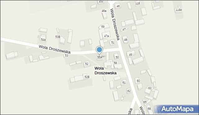 Wola Droszewska, Wola Droszewska, 50A, mapa Wola Droszewska