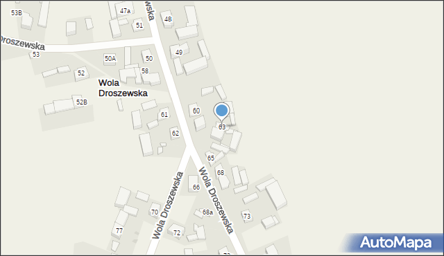 Wola Droszewska, Wola Droszewska, 63, mapa Wola Droszewska