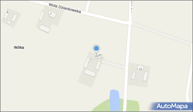 Wola Dziankowska, Wola Dziankowska, 11, mapa Wola Dziankowska