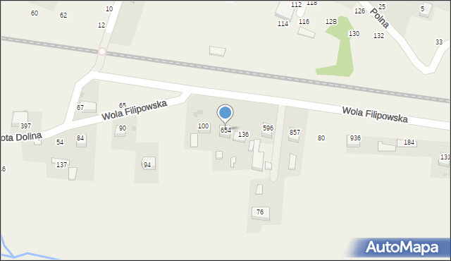 Wola Filipowska, Wola Filipowska, 654, mapa Wola Filipowska