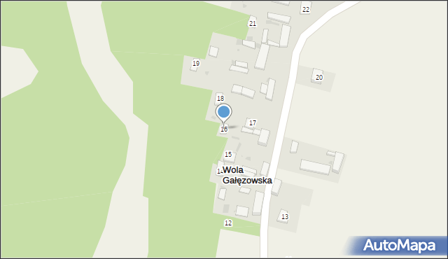 Wola Gałęzowska, Wola Gałęzowska, 16, mapa Wola Gałęzowska