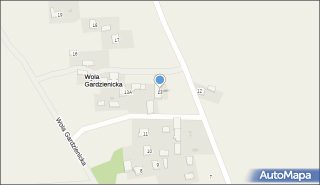 Wola Gardzienicka, Wola Gardzienicka, 13, mapa Wola Gardzienicka