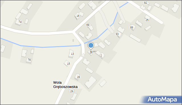 Wola Gręboszowska, Wola Gręboszowska, 26, mapa Wola Gręboszowska