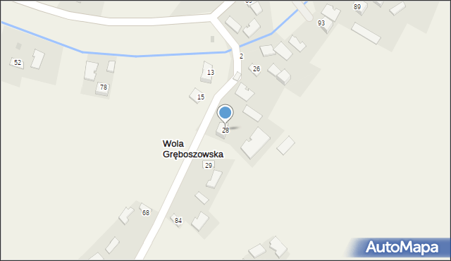 Wola Gręboszowska, Wola Gręboszowska, 28, mapa Wola Gręboszowska