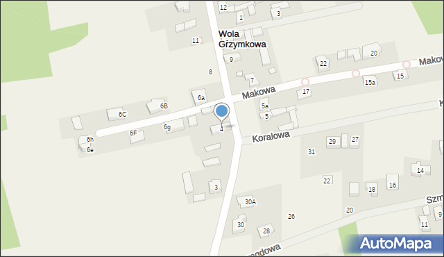 Wola Grzymkowa, Wola Grzymkowa, 4, mapa Wola Grzymkowa