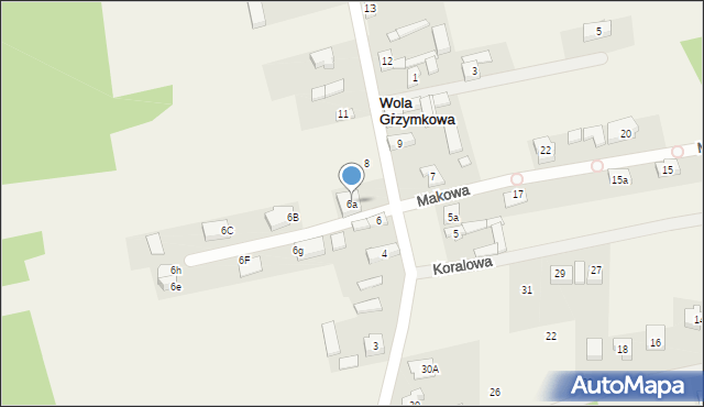 Wola Grzymkowa, Wola Grzymkowa, 6a, mapa Wola Grzymkowa