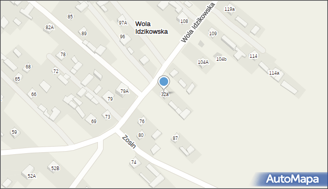 Wola Idzikowska, Wola Idzikowska, 32a, mapa Wola Idzikowska