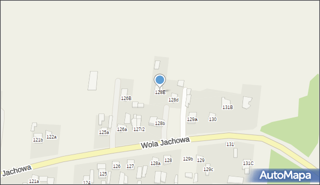 Wola Jachowa, Wola Jachowa, 128E, mapa Wola Jachowa