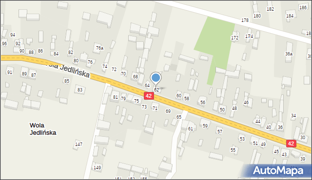Wola Jedlińska, Wola Jedlińska, 62, mapa Wola Jedlińska