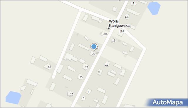 Wola Kanigowska, Wola Kanigowska, 22, mapa Wola Kanigowska