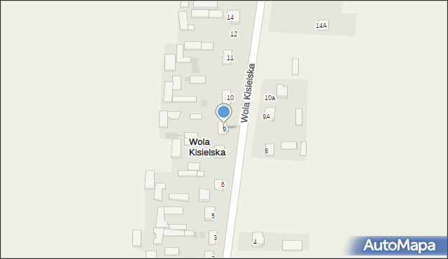 Wola Kisielska, Wola Kisielska, 9, mapa Wola Kisielska