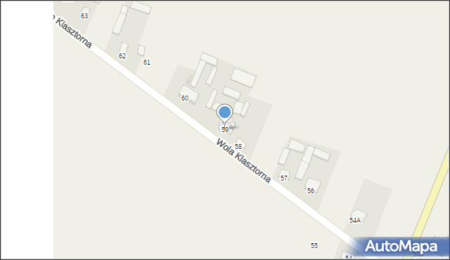 Wola Klasztorna, Wola Klasztorna, 59, mapa Wola Klasztorna